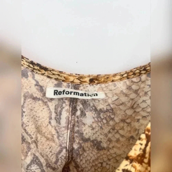Reformation Vivette Snake Print Mini Dress NEW - Picture 2 of 7